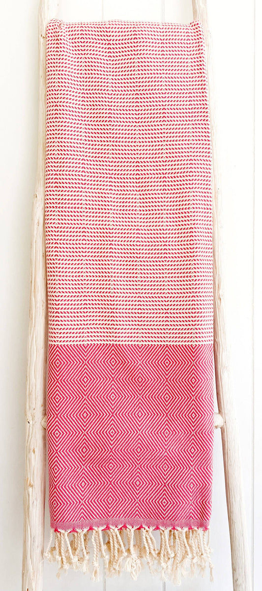 Kalkedon Towels - Thick Turkish Towel | Pink Beach Towel | Picnic Blanket | Shawl