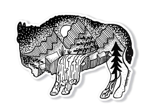 Mountain Mornings | Sticker - Bison I