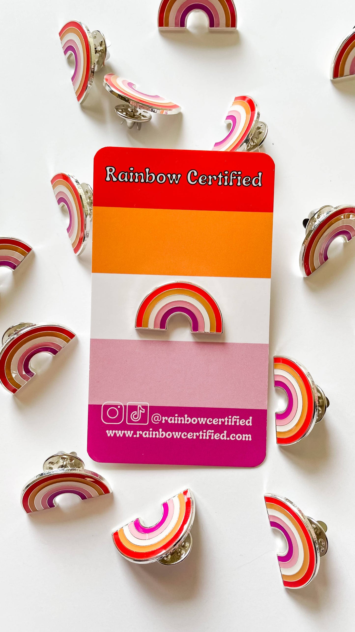Rainbow Certified - Lesbian Rainbow PRIDE Flag Pin
