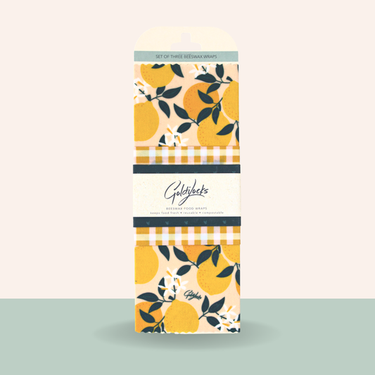 Goldilocks Goods | Beeswax Food Wraps: Lemons - Set of 3