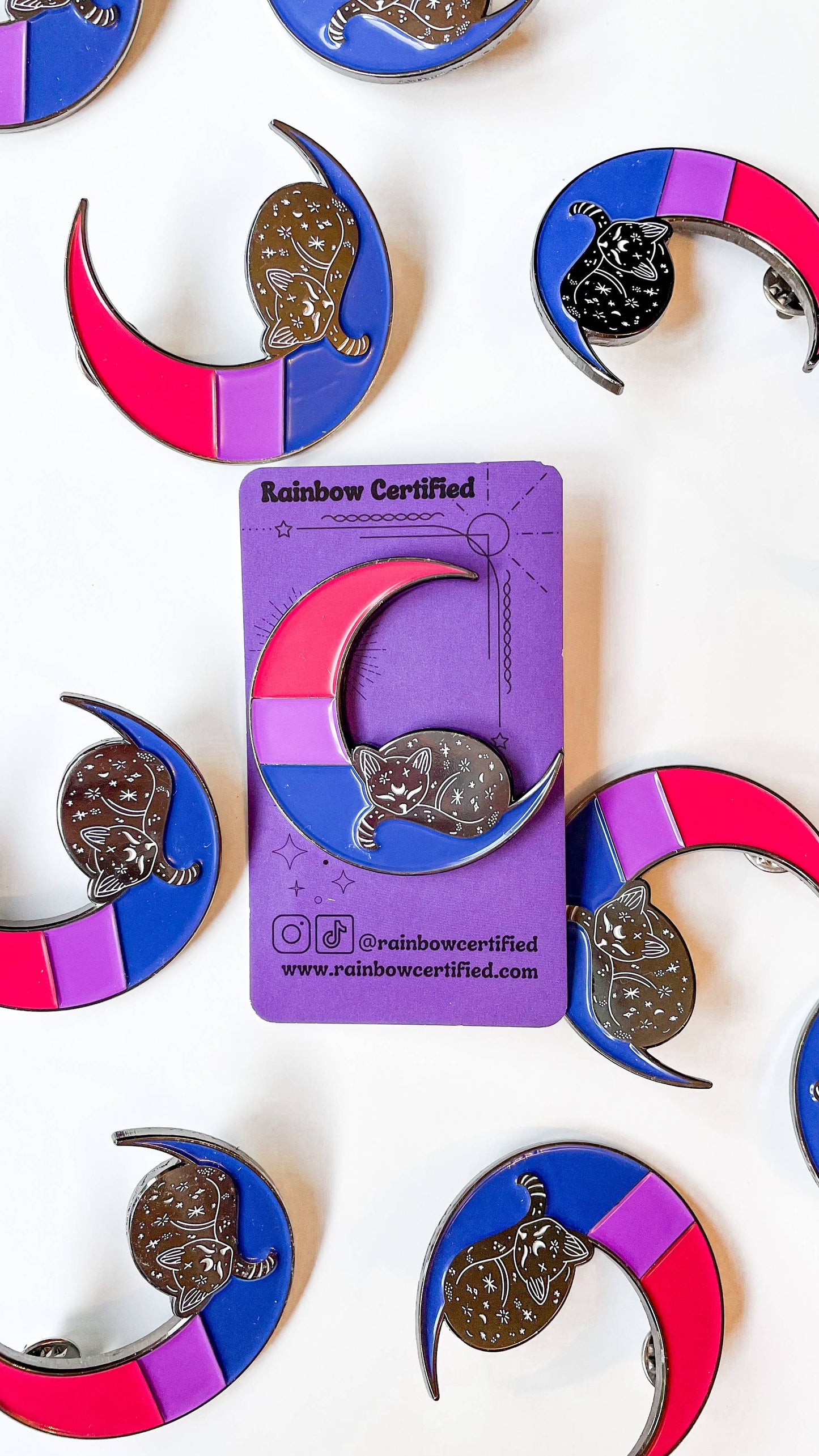 Rainbow Certified - Bisexual Moon LGBTQ+ Pin