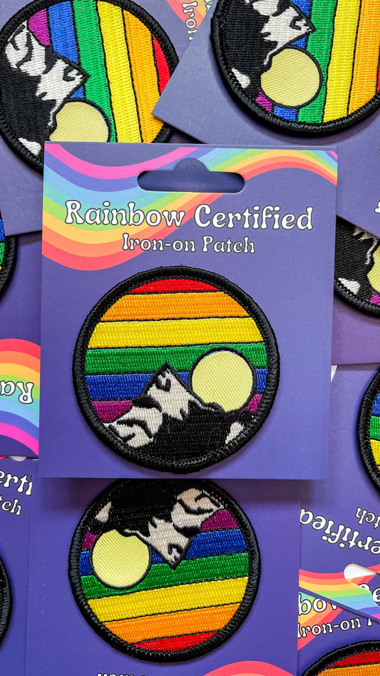 Rainbow Certified | Iron-on Patch - Mountain Sunrise LGBTQIA+