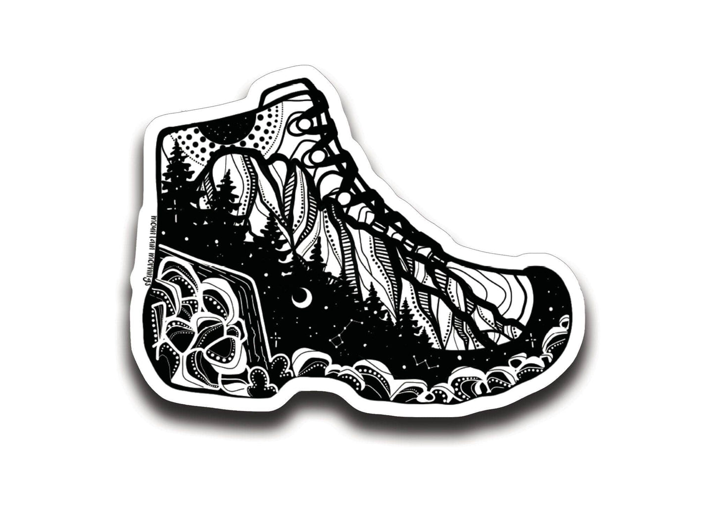 Mountain Mornings - Hiking Boot Sticker