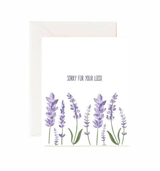 Jaybee Design | Greeting Card - Lavender "Sorry For Your Loss"