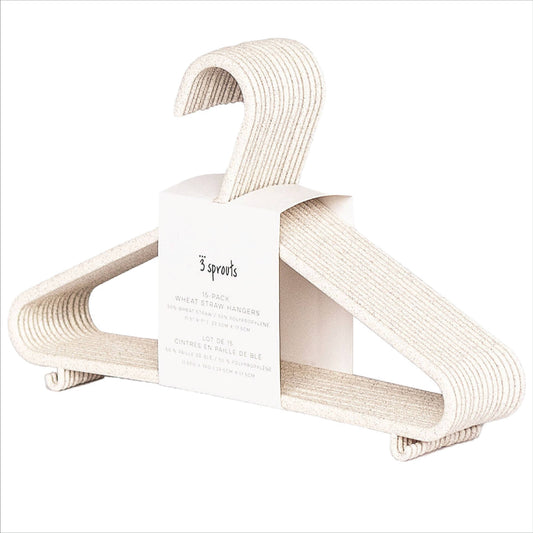 3 Sprouts | Baby Wheat Straw Hangers (Pack of 15)