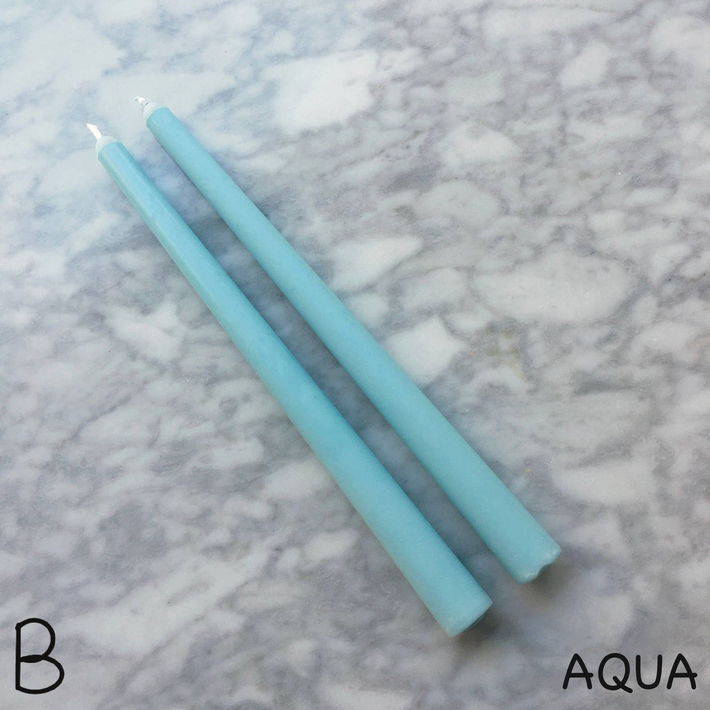 Lady Lou Collective | Natural Soy Tapered Candle - Aqua (2pcs)