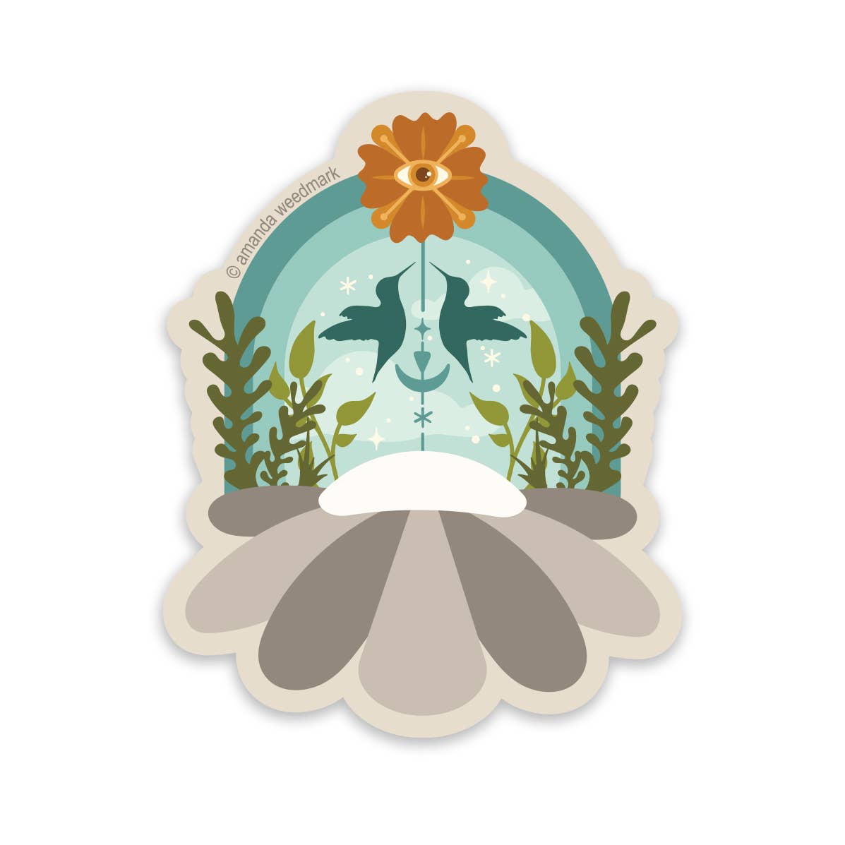 Amanda Weedmark - Hummingbird Flower Sticker