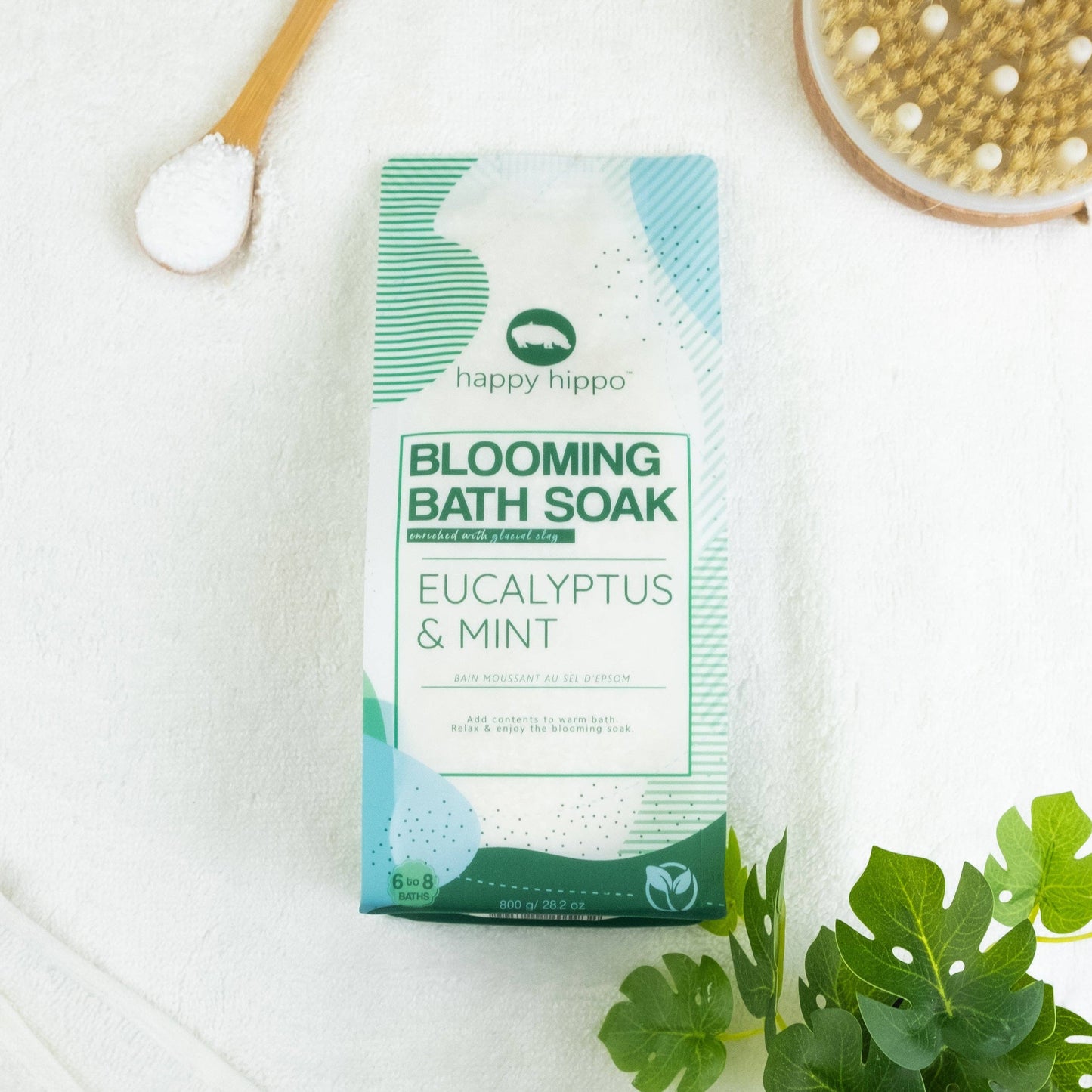 Happy Hippo Bath - Eucalyptus & Mint-Blooming Bath Soak 800g