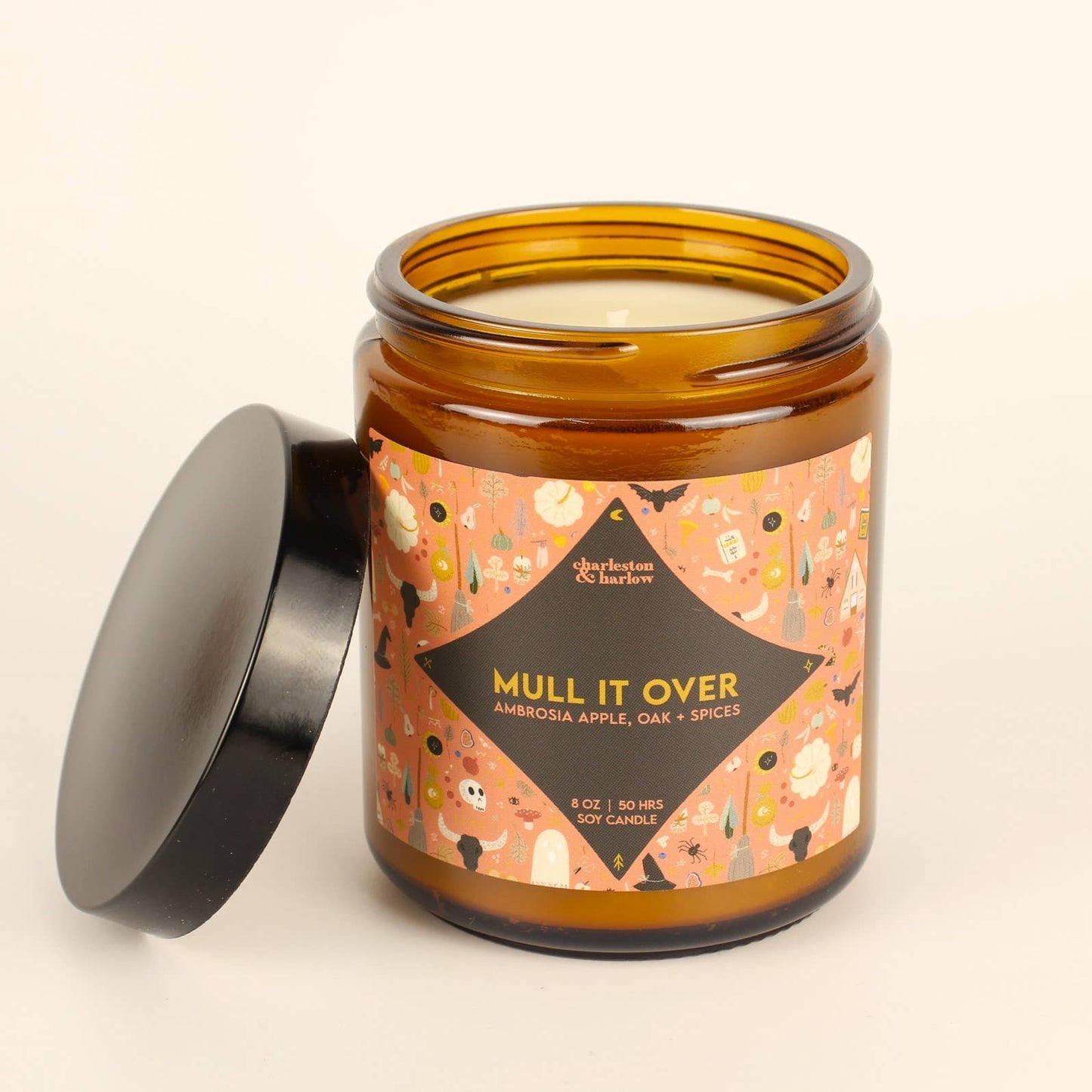 Charleston & Harlow Candle Co. - Mull It Over - Apple, Oak + Mulling Spices 8oz FALL Candle