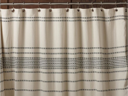 Rippled Stripe Organic Shower Curtain